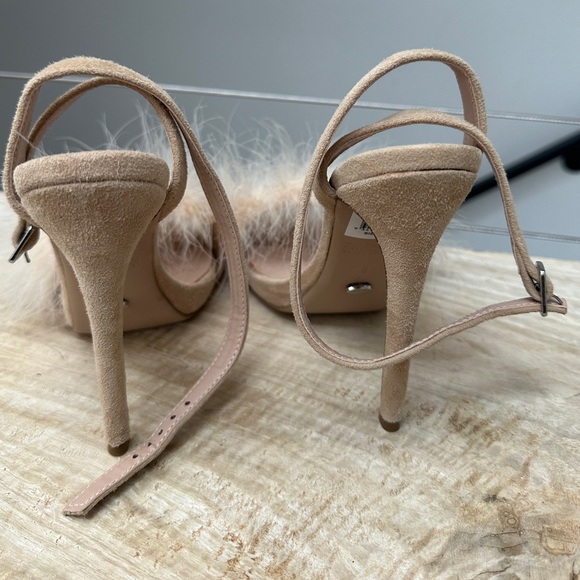 Tony Bianco Avery Tan Suede Fur Heel – Luxury Statement Sandal | Size 6 - Picture 7 of 9